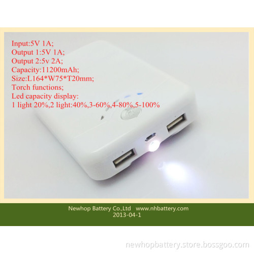 Portable Power Bank 11200mAh for Cell Phones